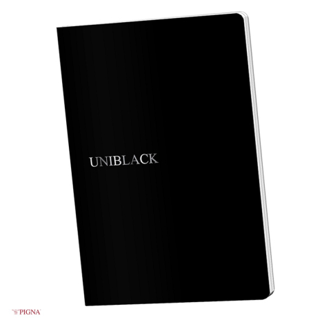 Caiete A5 - Caiet Pigna Uniblack, A5, din polipropilena, 48 file, linii, dictando, coperta pp