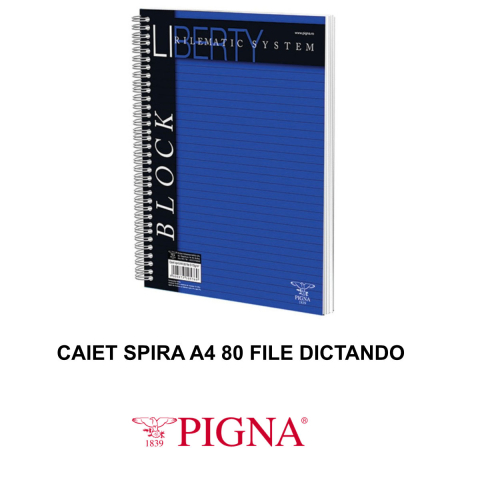 Caiet Spira A4 80 File Dictando - Notite Intensive si Arhivare, Studiu Avansat si Lucru Creativ, Design Liberty cu Hartie Premium 70g/m² [1]