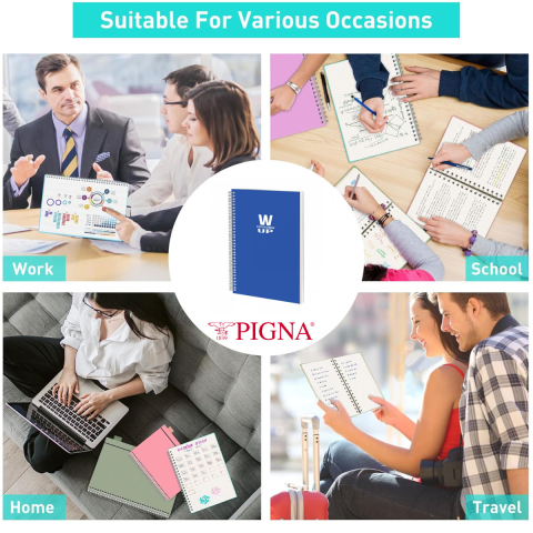 Caiet Spira A4 Aritmetica 100 File - Arhivare si Lucru Intensiv, Proiecte Tehnice si Studiu Avansat, Coperta PP Albastru Rezistenta WORKING UP by Pigna [3]