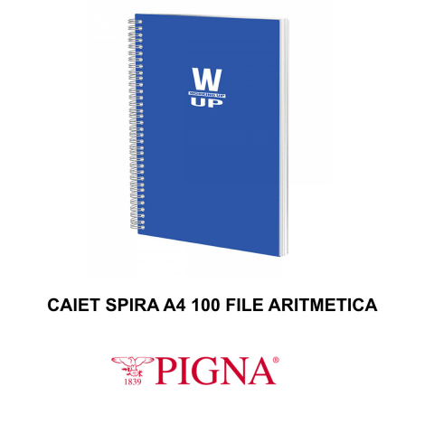 Caiet Spira A4 Aritmetica 100 File - Arhivare si Lucru Intensiv, Proiecte Tehnice si Studiu Avansat, Coperta PP Albastru Rezistenta WORKING UP by Pigna [1]