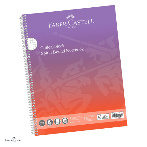 Caiete - Caiet spira A4, Faber-Castell, 80 file 90g aritmetica, coperta carton flow