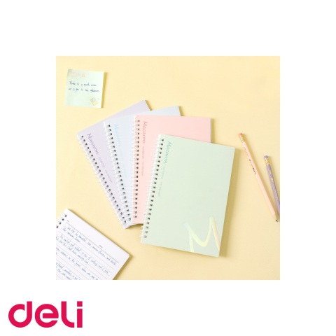 Caiet spira dubla Deli Macarons, format A5, 60 file dictando, coperta cartonata, pentru birou si studiu [3]
