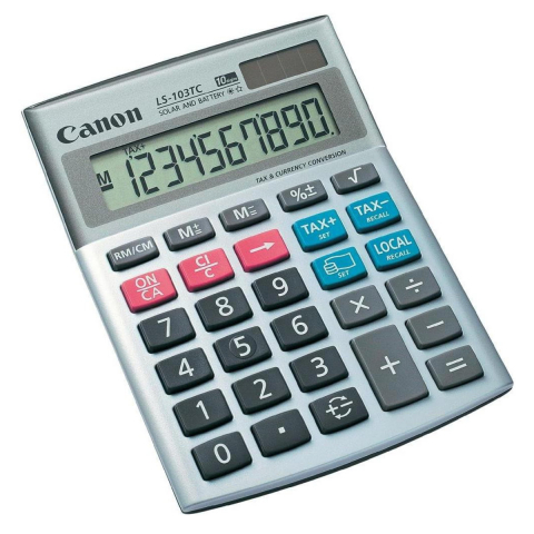 Calculator de birou 10 Digits, Canon LS103TC, 105 x 140 x 32 mm, gri [1]