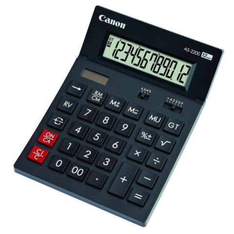Calculator de birou 12 Digits, Canon AS2200, 198 x 140 x 34 mm, negru [1]