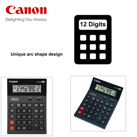 Calculator de birou 12 Digits, Canon AS2200, 198 x 140 x 34 mm, negru [2]