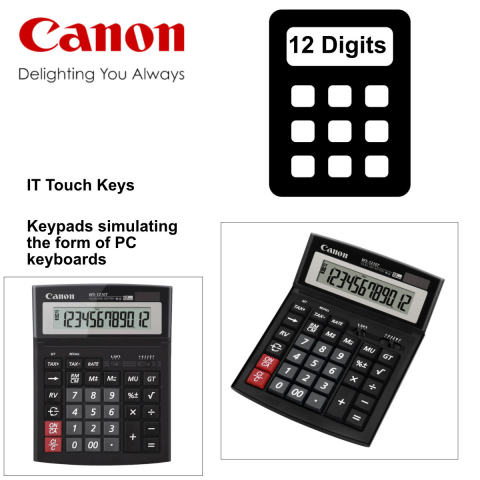 Calculator de birou 12 Digits, Canon WS1210T, 198 x 150 x 38 mm, negru [2]