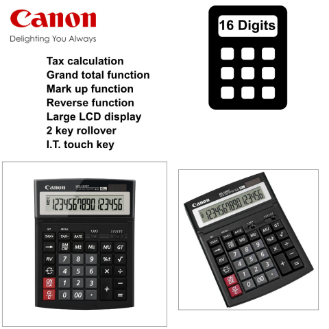 Calculator de birou 16 Digits, Canon WS1610T, 198 x 150 x 38 mm, negru [2]