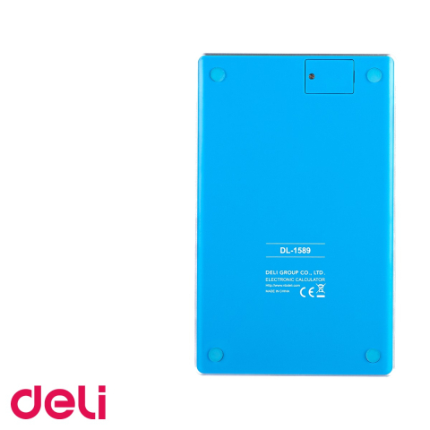 Calculator de birou Deli, 12 digits, ecran LCD, alimentare dubla, taste touch, albastru [4]