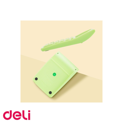 Calculator de birou Deli 1238, 12 cifre, alimentare dubla, design alb-verde, pentru calcule fiscale [3]