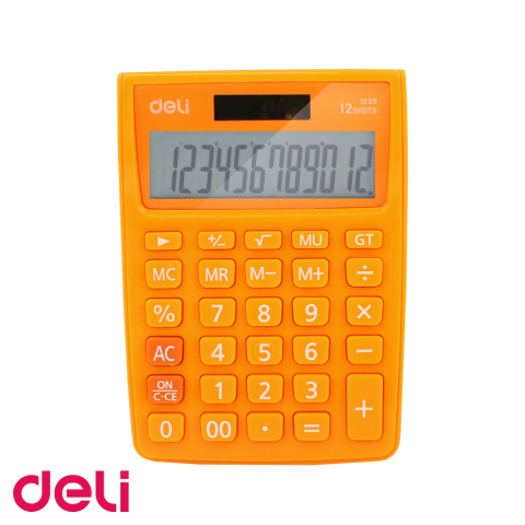 Calculatoare numerice - Calculator de birou Deli 1238, 12 cifre, alimentare dubla, display LCD cu protectie acrilica