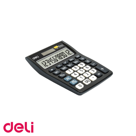 Calculatoare numerice - Calculator de birou Deli 1238, 12 cifre, alimentare dubla, pentru calcule fiscale si profesionale