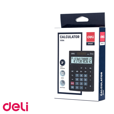 Calculator de birou Deli 1519A, 12 digits, display LCD inclinat, functii fiscale si GT, pentru birou [4]