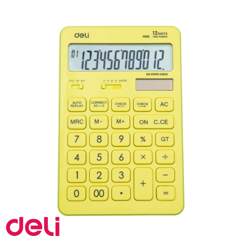 Calculatoare numerice - Calculator de birou Deli 1551, 12 cifre, display LCD reglabil, nuanta vernil pastel, pentru birou