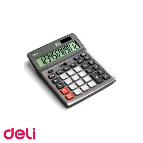 Calculatoare numerice - Calculator de birou Deli 1654, display LCD 12 cifre, carcasa metalica, pentru birou si contabilitate