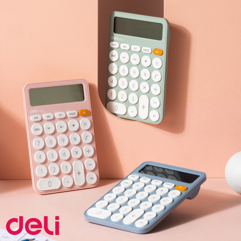 Calculator de birou Deli EM124, 12 digits, design fashion vernil, pentru birou si acasa [4]
