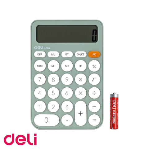 Calculatoare numerice - Calculator de birou Deli EM124, 12 digits, design fashion vernil, pentru birou si acasa