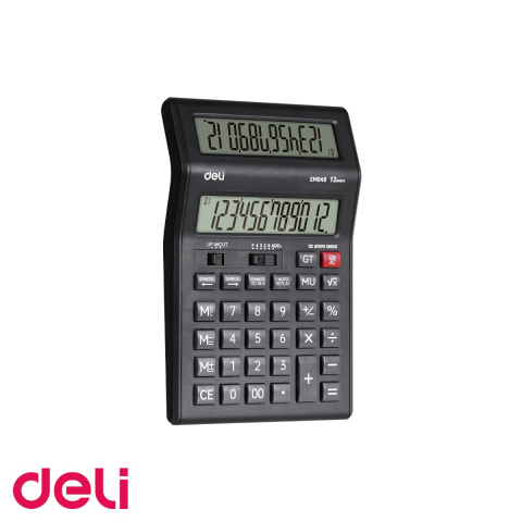 Calculatoare numerice - Calculator de birou Deli M049, afisaj LCD dublu 12 digiti, pentru birou si punct de vanzare