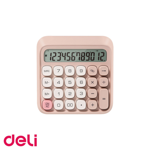 Calculatoare numerice - Calculator de birou Deli Retro M36, 12 digiti, design roz, pentru uz zilnic la birou