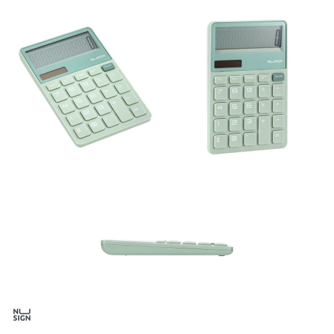 Calculator de birou Nusign, 12 dig, vernil, 165x110x25 mm [3]