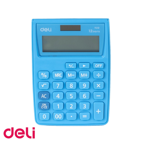 Calculatoare numerice - Calculator de buzunar Deli 1122, 12 cifre, alimentare dubla, pentru birou si uz fiscal