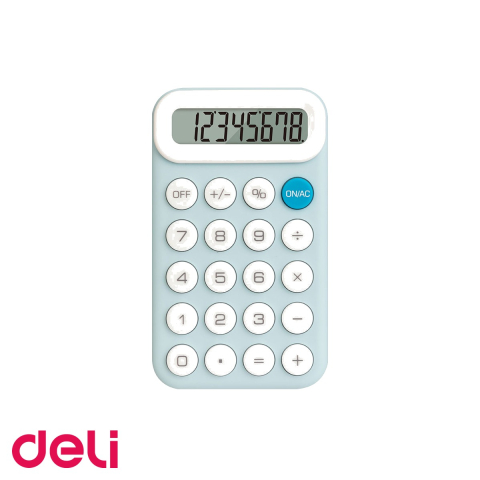 Calculatoare numerice - Calculator de buzunar Deli M10, display 8 digiti, albastru, control cu o singura mana, portabil