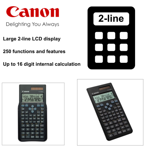 Calculator Stiintific 16 Digits, Canon F715SGBK, 165 x 80 x 14.5 mm, negru [2]