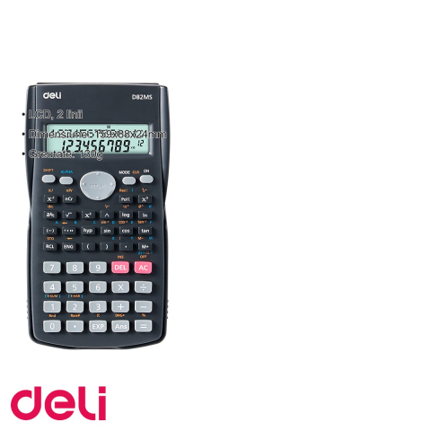 Calculator stiintific Deli 82MS, 240 functii, 12 digits, display LCD 2 linii, pentru scoala si birou [2]