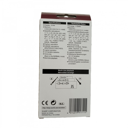 Calculator stiintific Sharp EL-531TH,273 functii,10 digiti,161x80x15mm, negru cu gri [3]