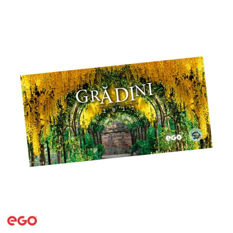 Organizare si arhivare - Calendar de birou Ego Gradini, 13 file, 20x10 cm, cu spira metalica