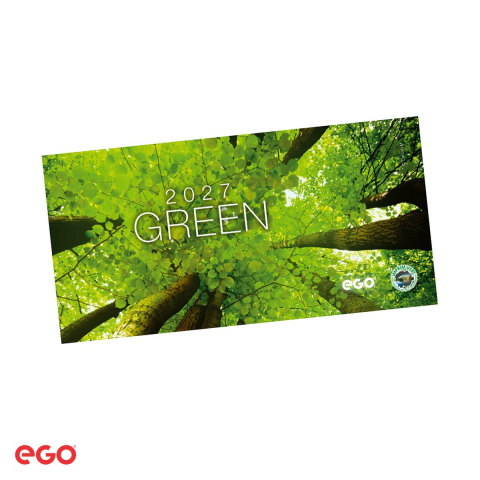 Organizare si arhivare - Calendar de birou Ego Green, 13 file, 20x10 cm, cu spira metalica
