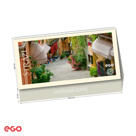 Calendare - Calendar de birou Ego Strazi, 13 file, 20x10 cm, cu spira metalica