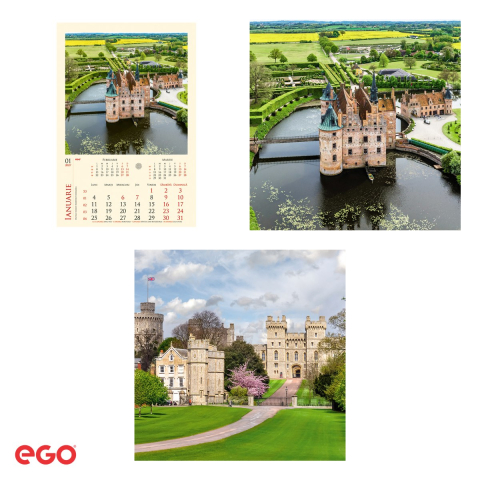 Calendar de perete Ego Castele, 13 file, 31.4x46 cm, cu spira metalica [3]