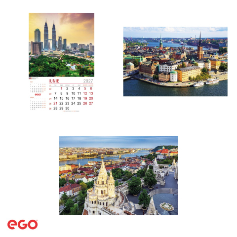 Calendar de perete Ego Orasele Lumii, 13 file, 31.4x46 cm, cu spira metalica [3]