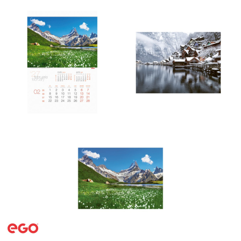 Calendar de perete Ego Peisaje, 13 file, 31.4x46 cm, cu spira metalica [3]