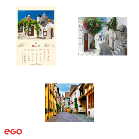 Calendar de perete Ego Strazi, 13 file, 31.4x46 cm, cu spira metalica [3]