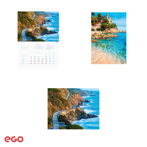Calendar de perete Ego Tarmuri, 13 file, 31.4x46 cm, cu spira metalica [3]