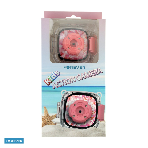 Camere action - Camera de actiune Forever, rezolutie Full HD 1080p, acumulator 800 mAh, dimensiuni 63 x 65 x 24 mm, Roz