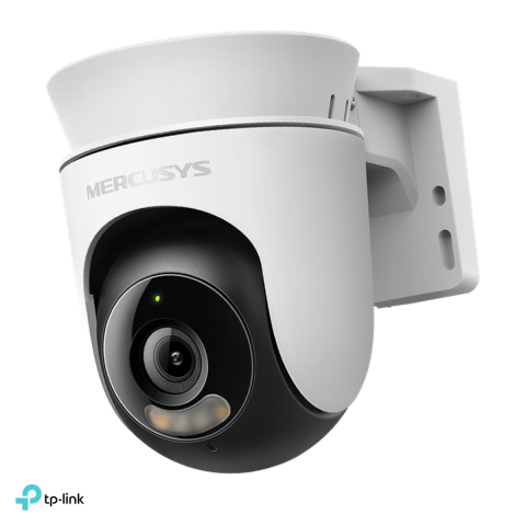 Accesorii IT - Camera de supraveghere pan/tilt exterior Mercusys MC510, 2K 3MP, Wi-Fi 2.4 GHz, vedere nocturna IR si color, IP65, capac de confidentialitate, alb