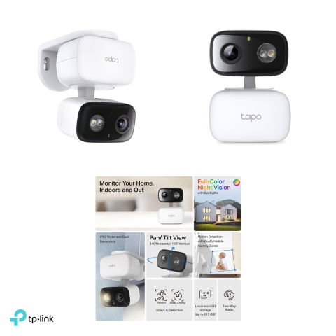 Camera de supraveghere pan/tilt interior si exterior TP-Link Tapo C206, Full HD 1080p, Wi-Fi 2.4 GHz, vedere nocturna IR 12 m si color, IP65, detectie AI, alb [3]