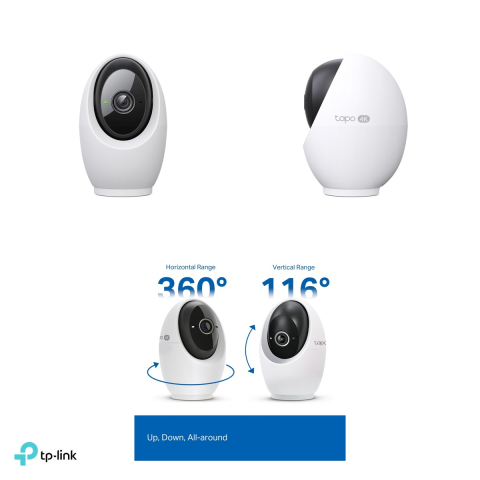 Camera de supraveghere pan/tilt interior TP-Link Tapo C260, 4K 8MP, Wi-Fi dual band, recunoastere faciala si detectie AI, vedere nocturna IR 12 m, mod de confidentialitate fizic, alb [3]