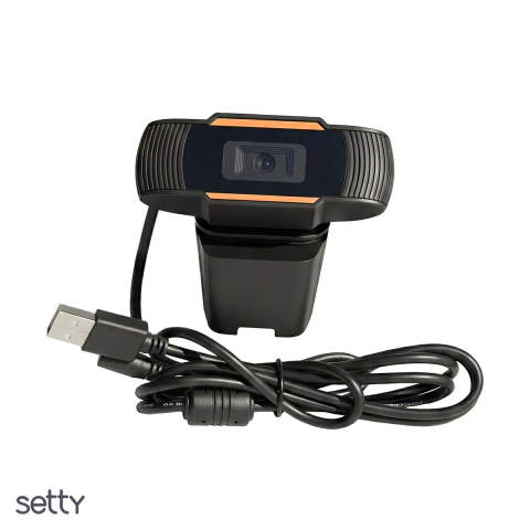 Cu microfon - Camera web HD 480P, cu microfon, Setty R Home Office, cablu USB 120 cm, Neagra