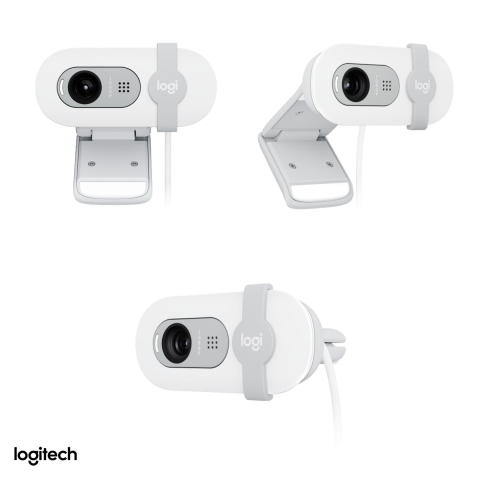 Camera web Logitech Brio 100, Full HD 1080p, USB-A, corectie a luminii RightLight 2, microfon incorporat, capac de intimitate glisant, alb crem, 960-001617 [3]