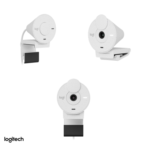 Camera web Logitech Brio 300, Full HD 1080p, USB-C, corectie a luminii RightLight 2, microfon cu reducere a zgomotului, capac de intimitate, alb crem, 960-001442 [3]