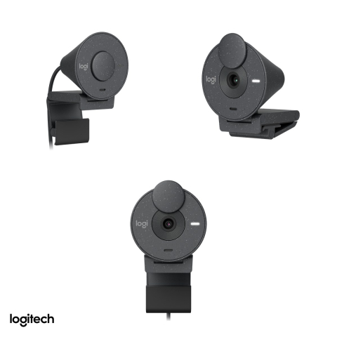 Camera web Logitech Brio 300, Full HD 1080p, USB-C, corectie a luminii RightLight 2, microfon cu reducere a zgomotului, capac de intimitate, grafit, 960-001436 [3]