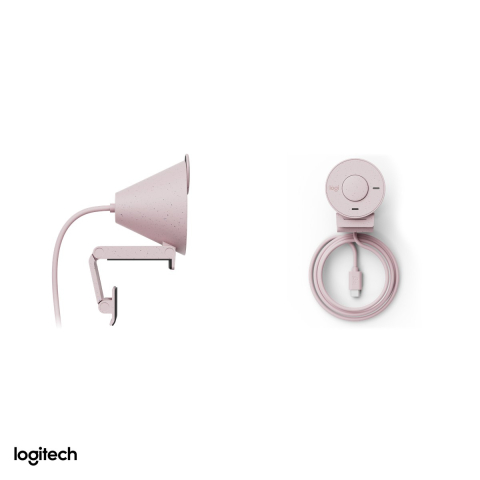 Camera web Logitech Brio 300, Full HD 1080p, USB-C, corectie a luminii RightLight 2, microfon cu reducere a zgomotului, capac de intimitate, roz, 960-001448 [4]