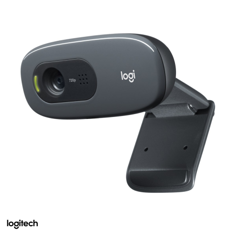 Accesorii IT - Camera web Logitech C270 HD, 720p/30 fps, USB-A, microfon mono cu reducere a zgomotului, corectie a luminii RightLight 2, gri inchis, 960-001063