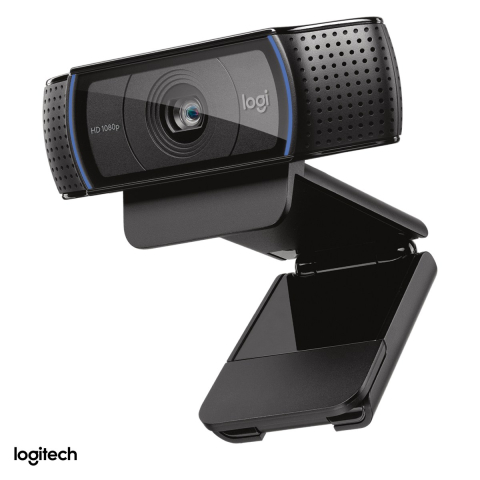 Accesorii IT - Camera web Logitech C920 HD Pro, Full HD 1080p, USB-A, autofocus, lentila din sticla, microfoane stereo, clema compatibila cu trepied, negru, 960-001055