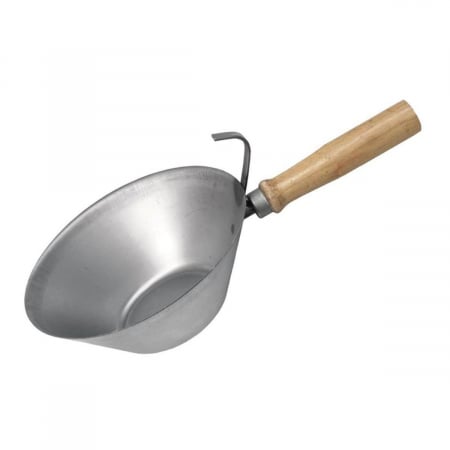 Unelte zugravit - Cancioc 18.5x9x6cm, din tabla de otel zincat, volum 0.8l, cu maner de lemn 128mm