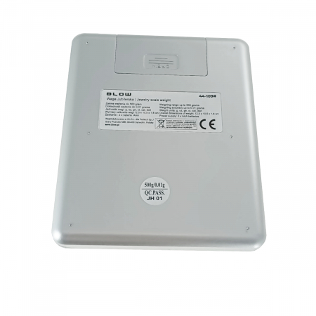 Cantar de precizie, Blow JS13 12077, 0.01g-500g, ecran LCD 42 x 14 mm, suprafata suport masurare 100 x 100 mm, 2 x AAA, argintiu [4]
