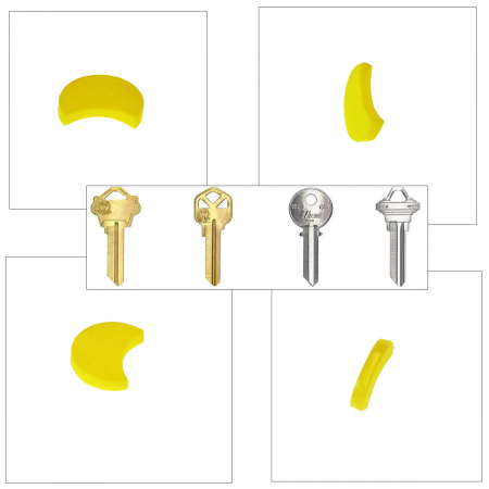 Capac tip husa pentru cheie, 27 x 16 mm, protectie si identificare, din PVC flexibil, galben [2]